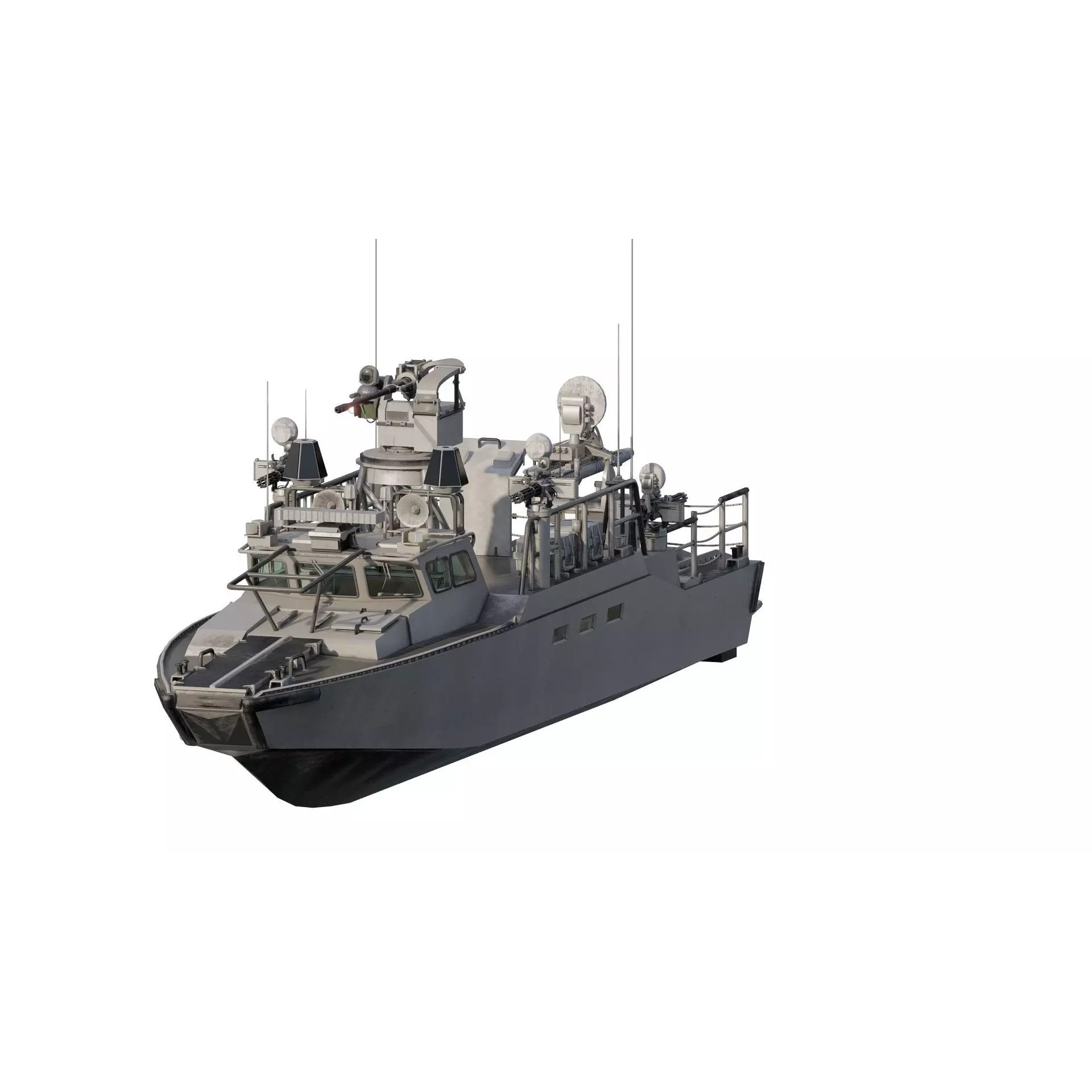 Detailed Patrol Boat - Game-Ready 3D Model - View 3