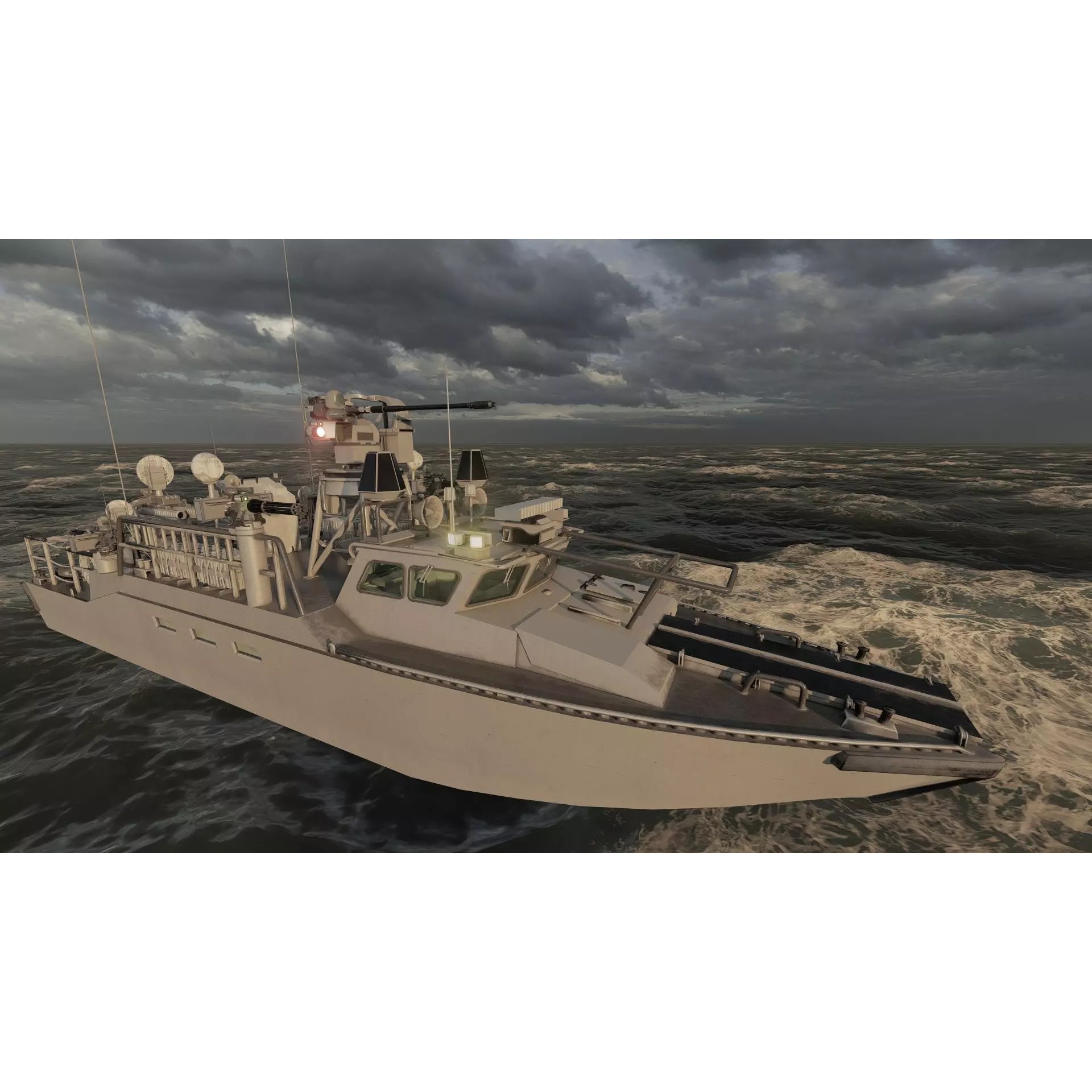 Detailed Patrol Boat - Game-Ready 3D Model - View 35