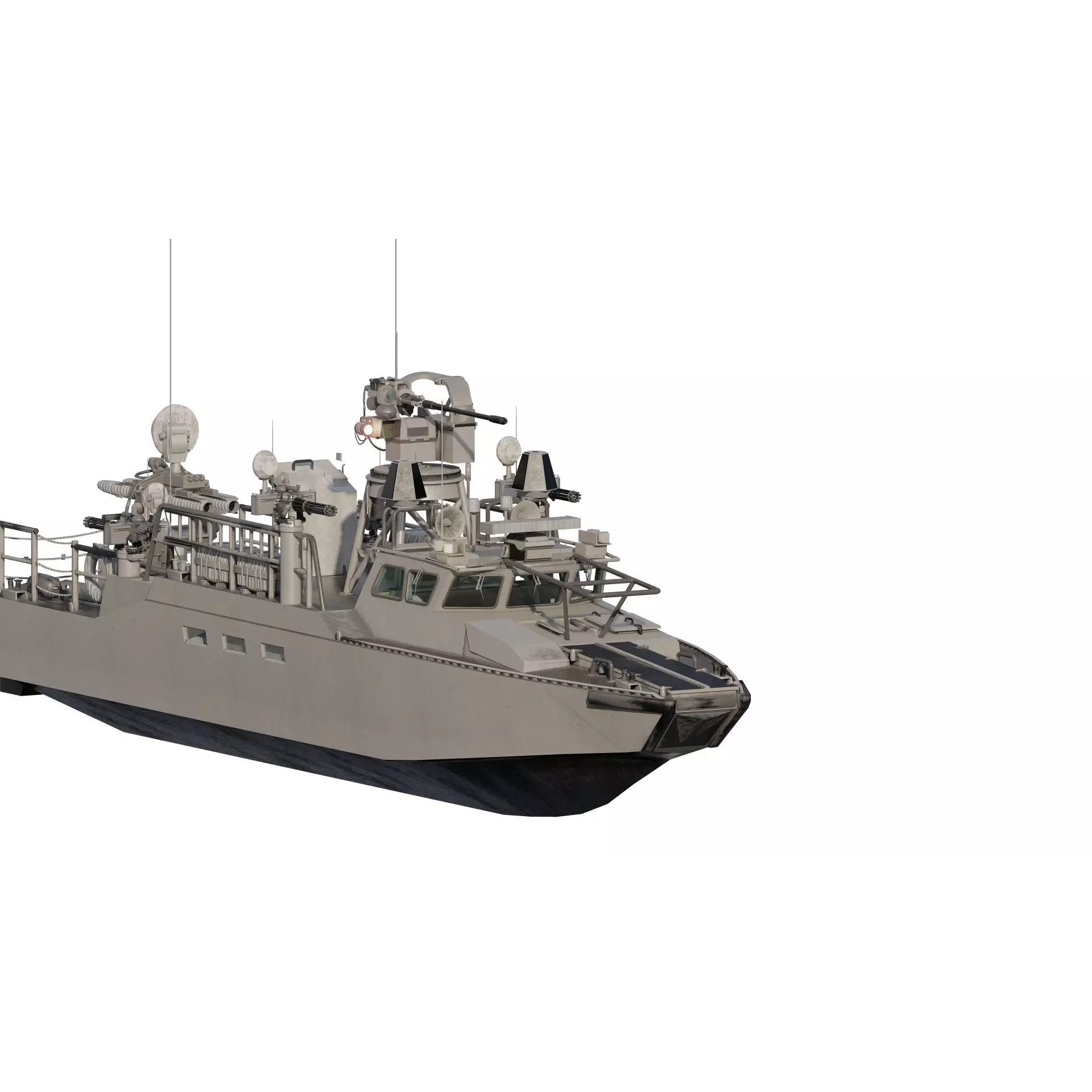 Detailed Patrol Boat - Game-Ready 3D Model - View 4