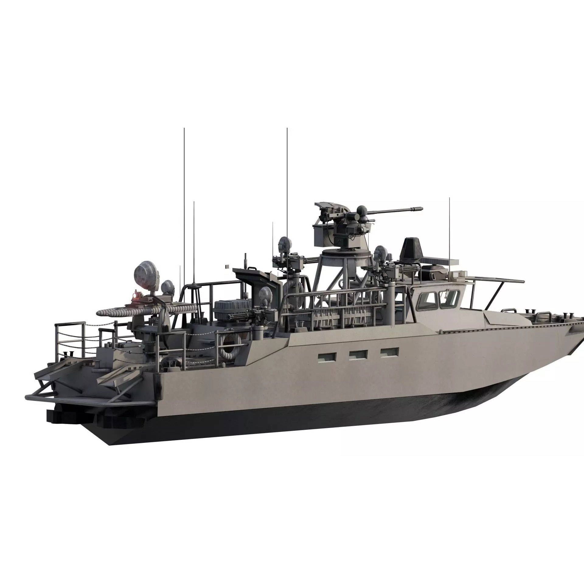 Detailed Patrol Boat - Game-Ready 3D Model - View 6