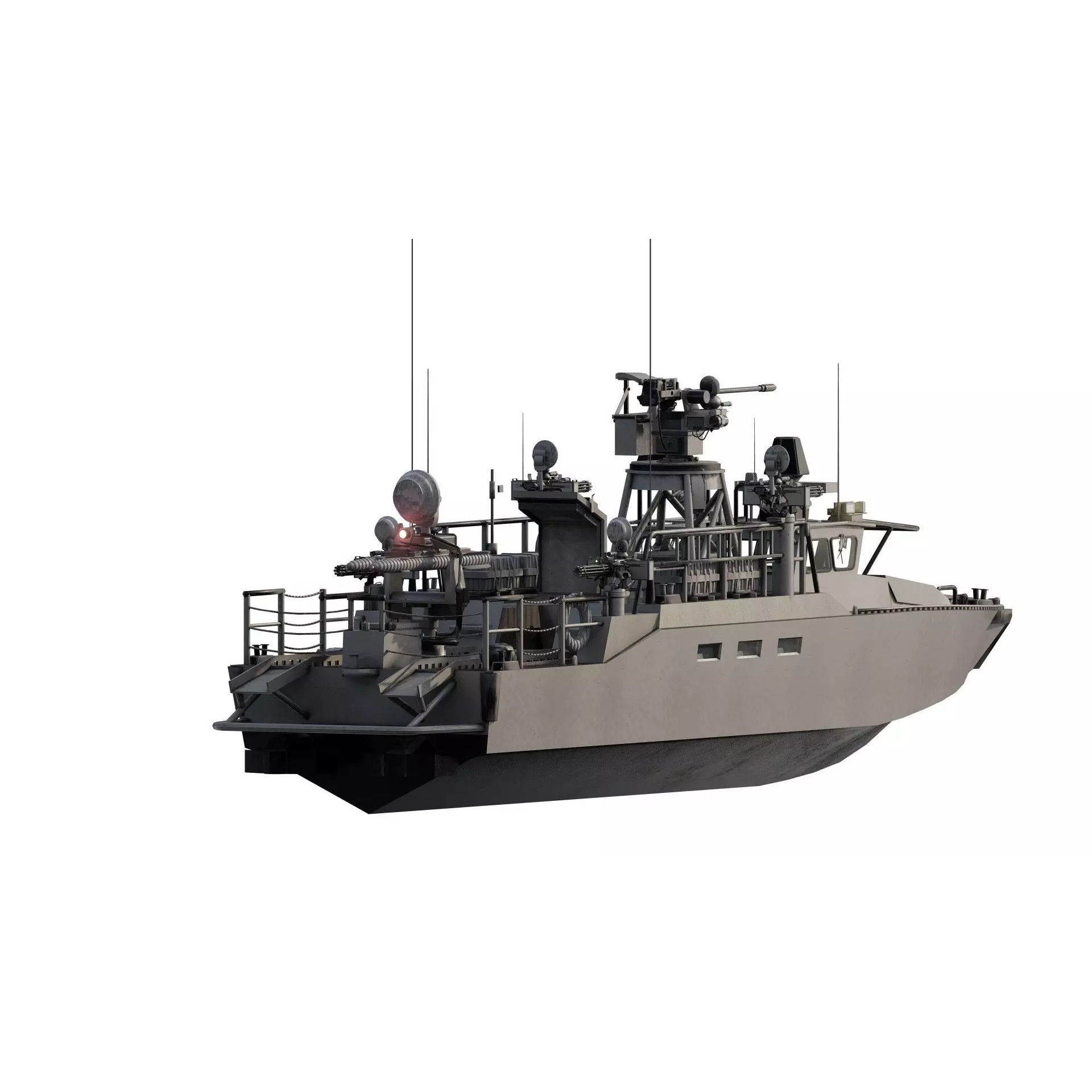Detailed Patrol Boat - Game-Ready 3D Model - View 7