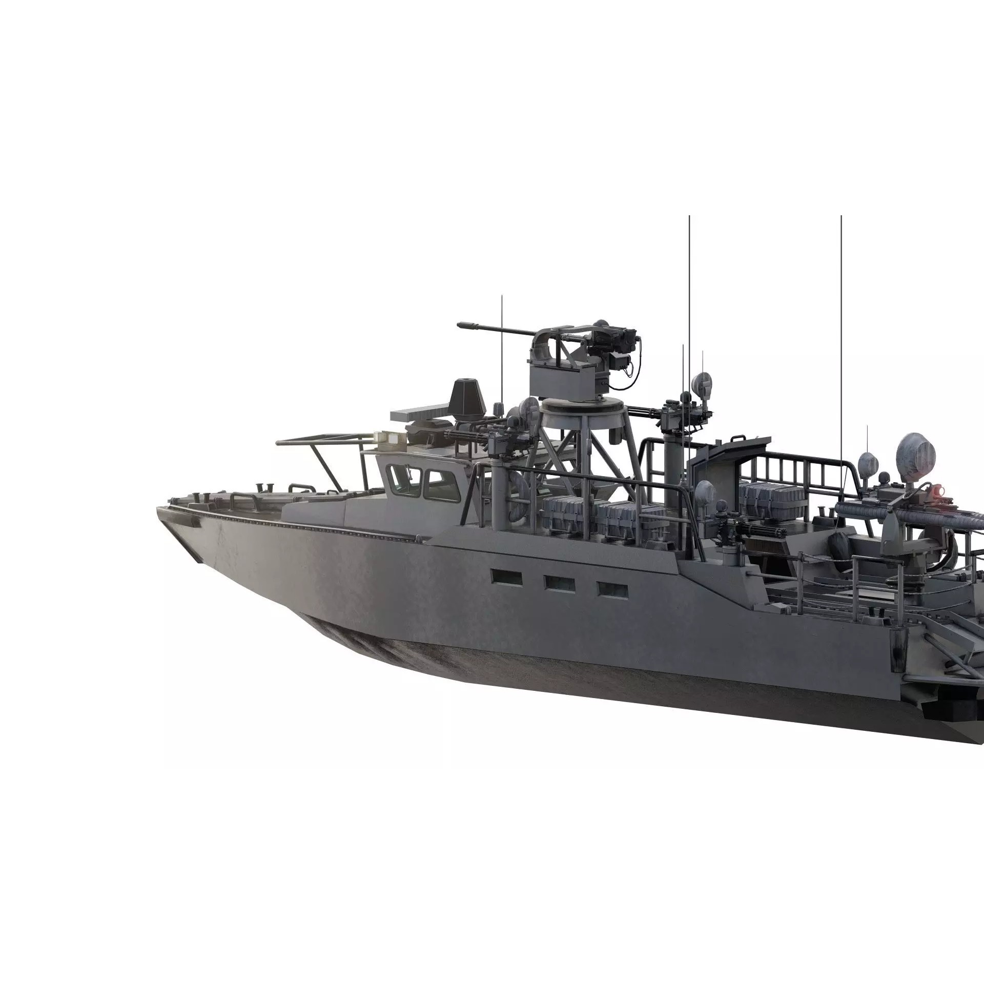 Detailed Patrol Boat - Game-Ready 3D Model - View 8