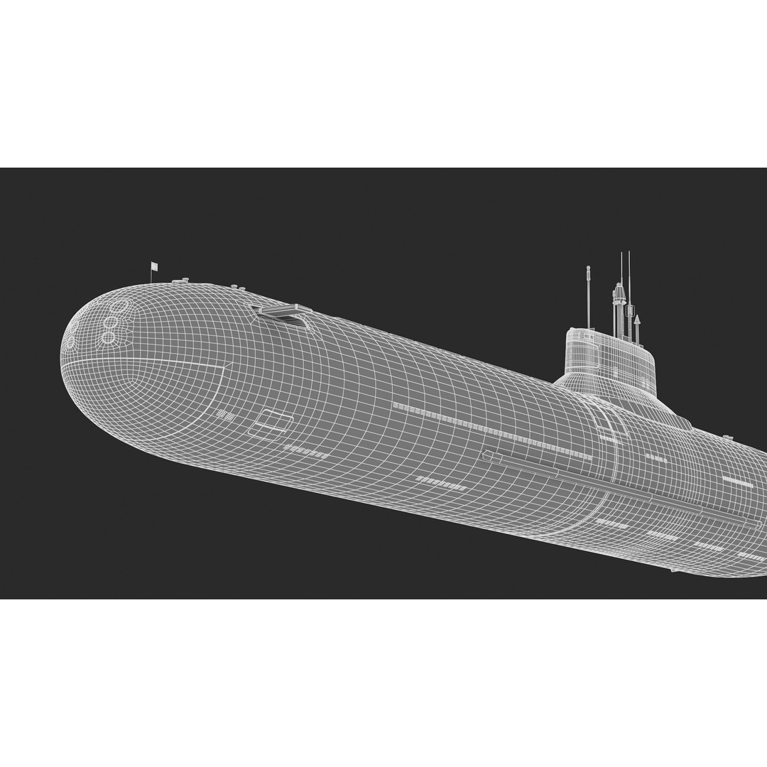 Typhoon-Class Submarine 3D Model – High Poly PBR Asset, FBX, OBJ