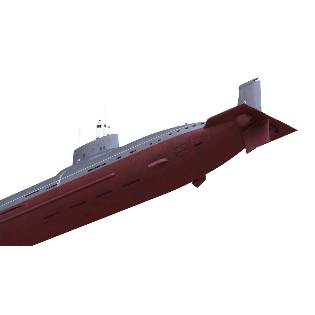 Typhoon-Class Submarine 3D Model – High Poly PBR Asset, FBX, OBJ - View 10