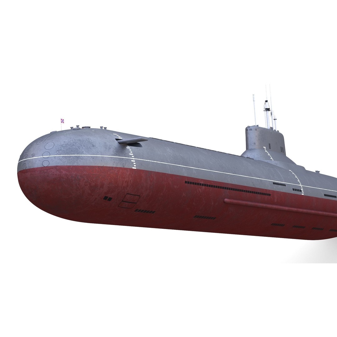 Typhoon-Class Submarine 3D Model – High Poly PBR Asset, FBX, OBJ - View 11