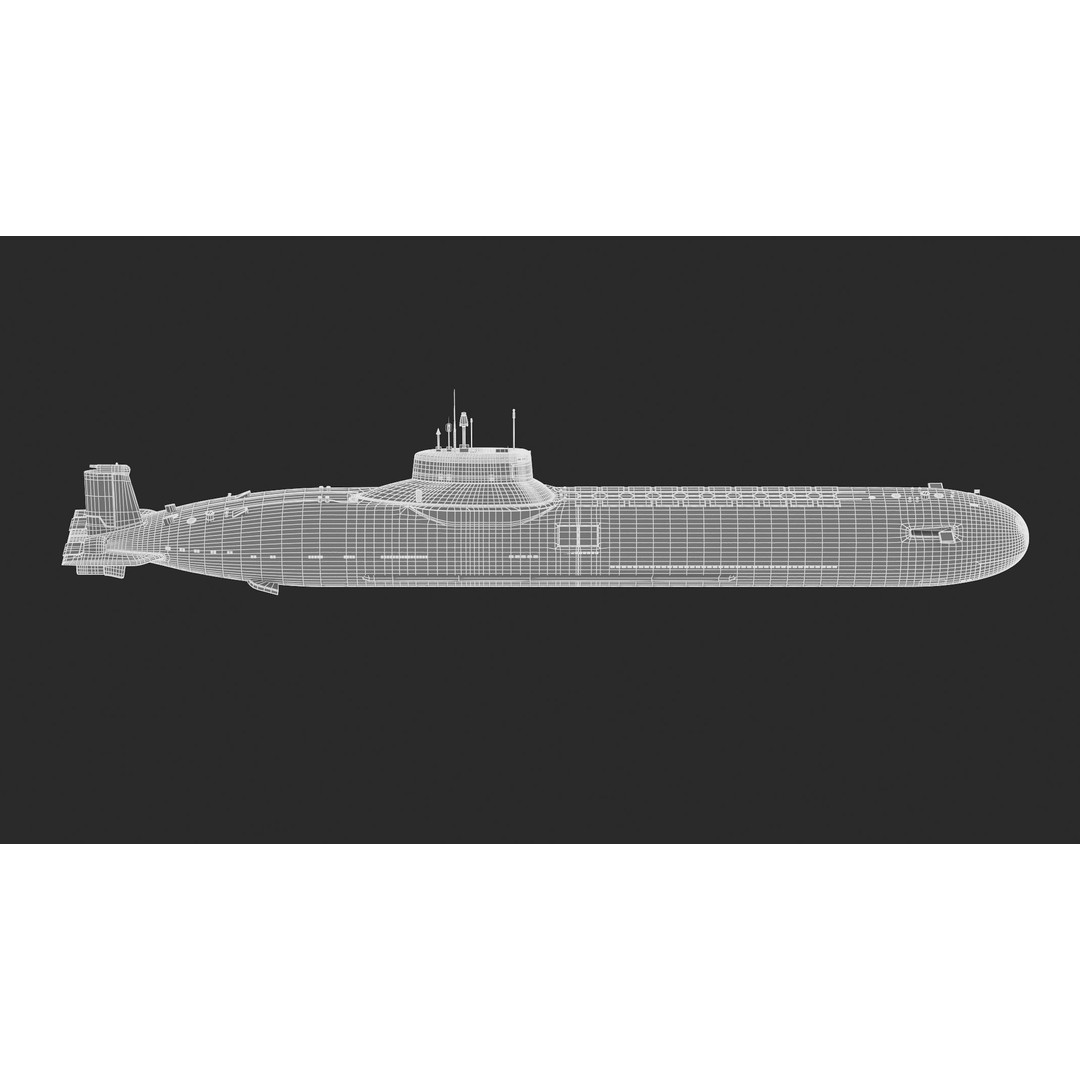 Typhoon-Class Submarine 3D Model – High Poly PBR Asset, FBX, OBJ - View 14
