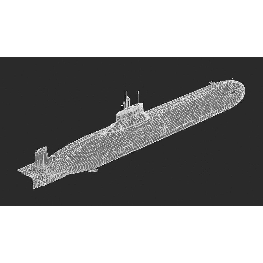 Typhoon-Class Submarine 3D Model – High Poly PBR Asset, FBX, OBJ - View 15