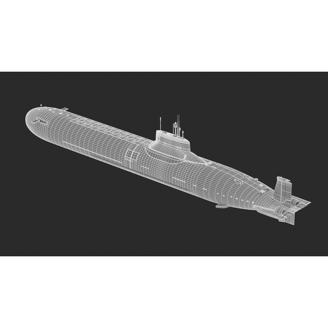 Typhoon-Class Submarine 3D Model – High Poly PBR Asset, FBX, OBJ - View 16