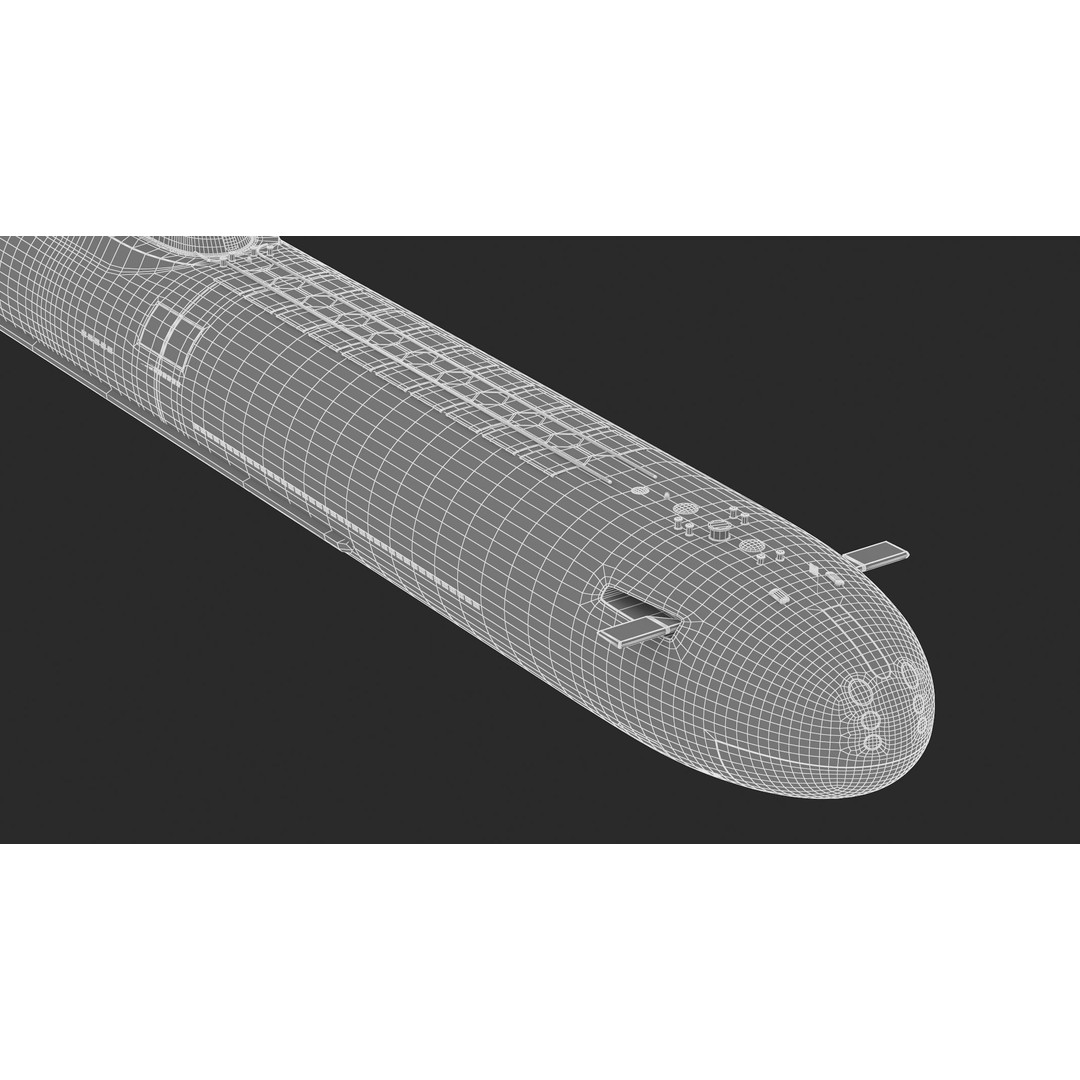 Typhoon-Class Submarine 3D Model – High Poly PBR Asset, FBX, OBJ - View 18