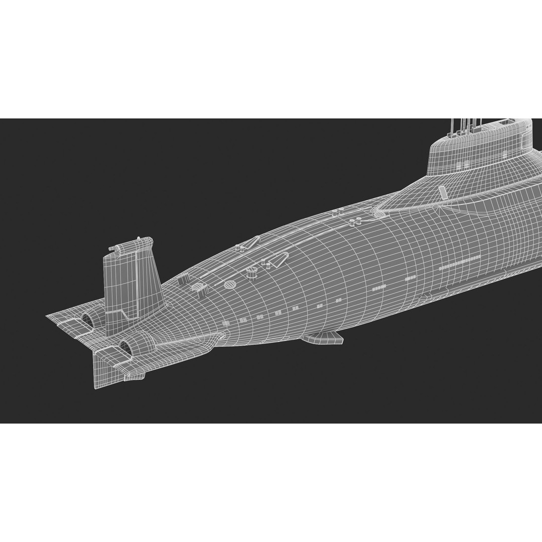 Typhoon-Class Submarine 3D Model – High Poly PBR Asset, FBX, OBJ - View 19