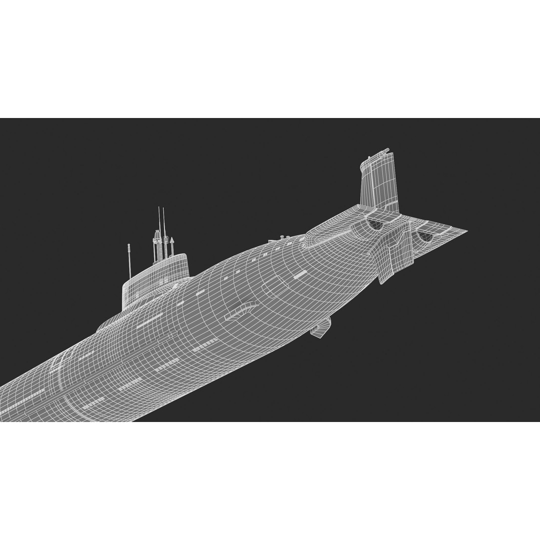 Typhoon-Class Submarine 3D Model – High Poly PBR Asset, FBX, OBJ - View 20