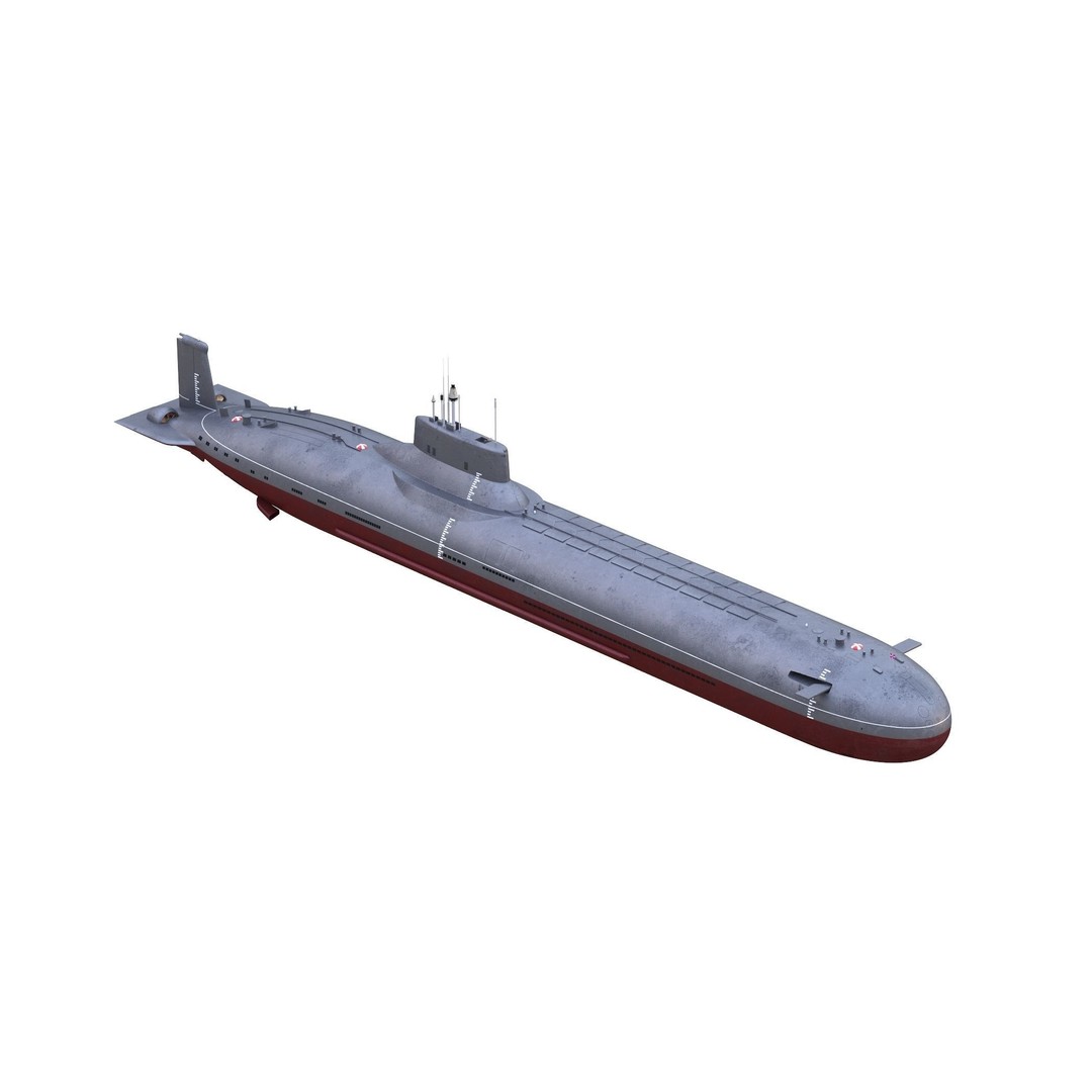 Typhoon-Class Submarine 3D Model – High Poly PBR Asset, FBX, OBJ - View 3