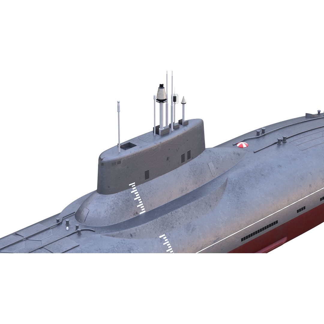 Typhoon-Class Submarine 3D Model – High Poly PBR Asset, FBX, OBJ - View 7