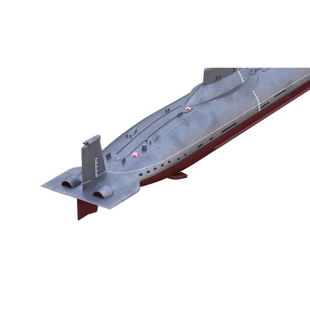 Typhoon-Class Submarine 3D Model – High Poly PBR Asset, FBX, OBJ - View 9
