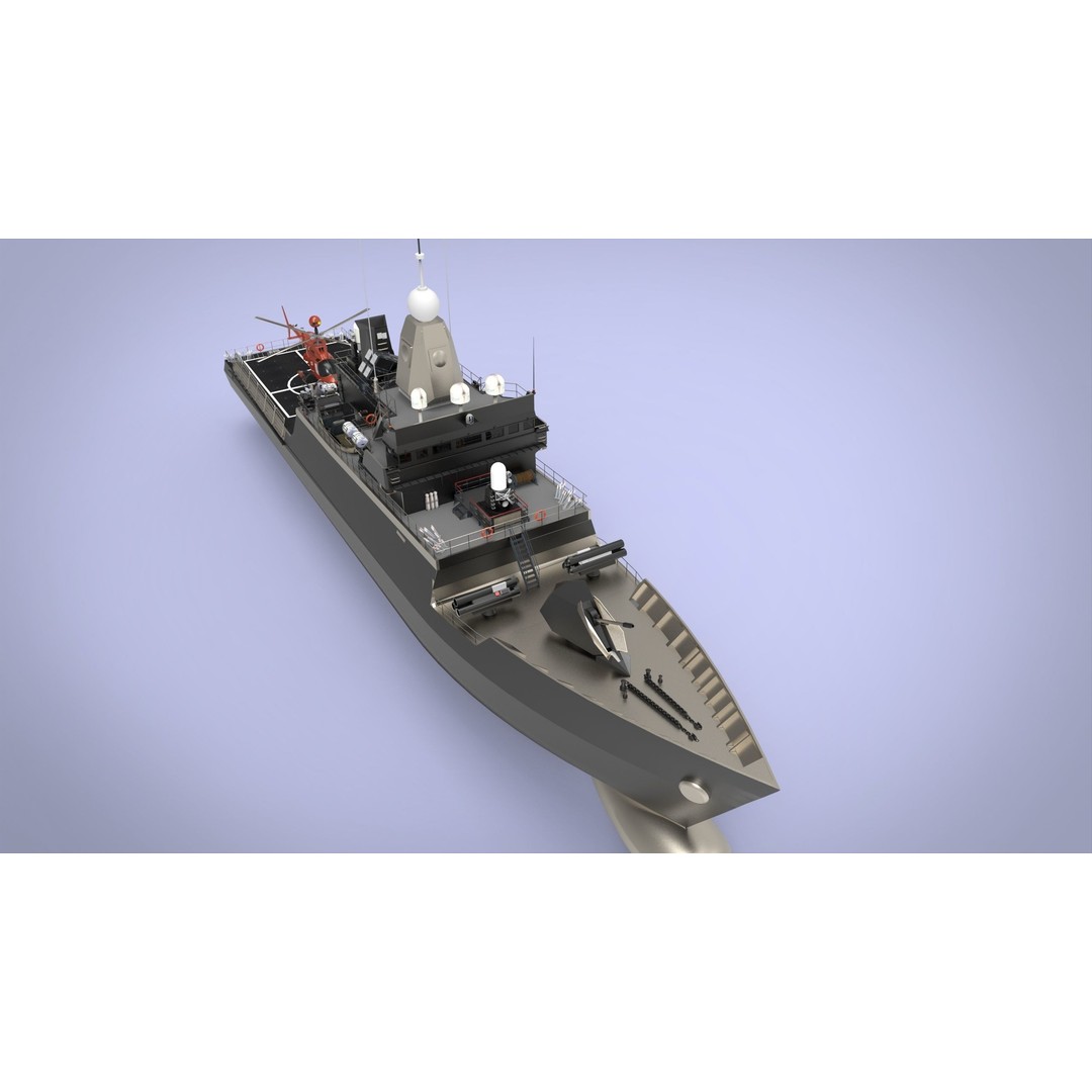 Fast Missile Boat 3D Model – Low Poly Military Watercraft, FBX