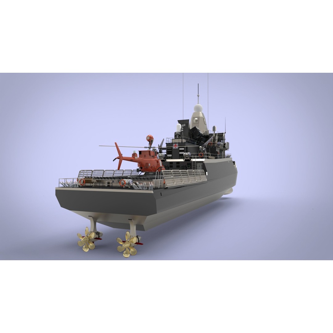 Fast Missile Boat 3D Model – Low Poly Military Watercraft, FBX - View 11
