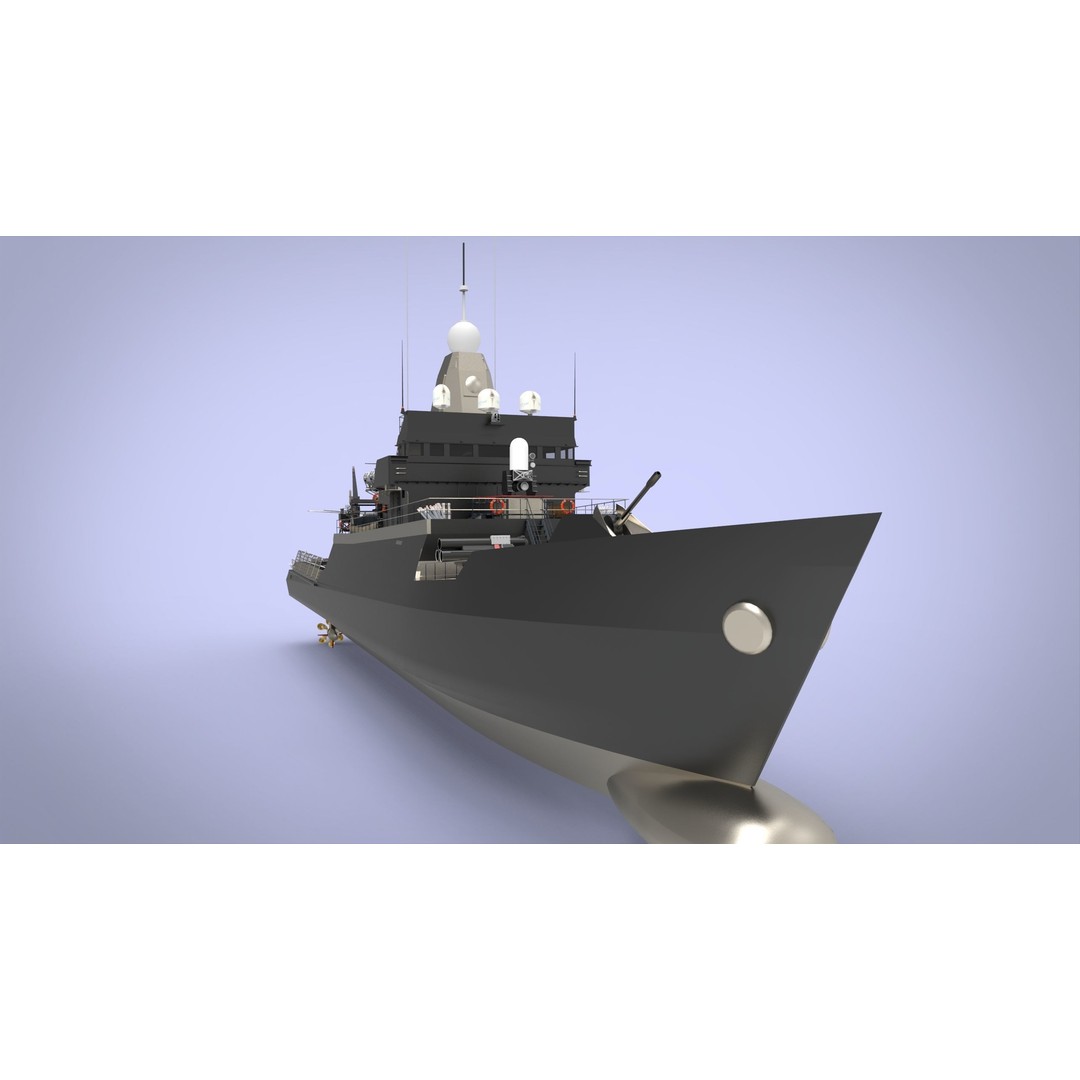 Fast Missile Boat 3D Model – Low Poly Military Watercraft, FBX - View 13
