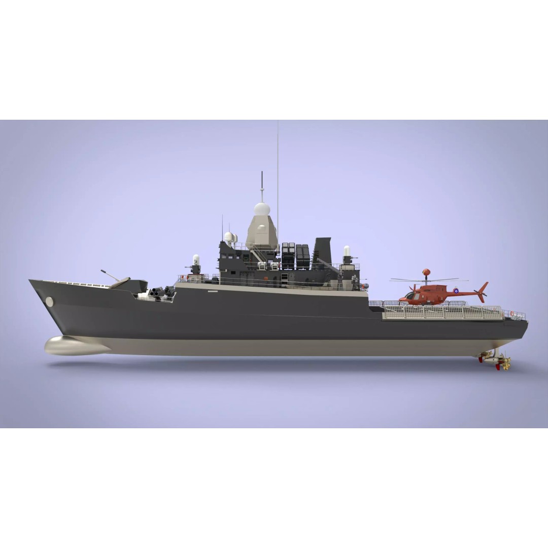 Fast Missile Boat 3D Model – Low Poly Military Watercraft, FBX - View 2