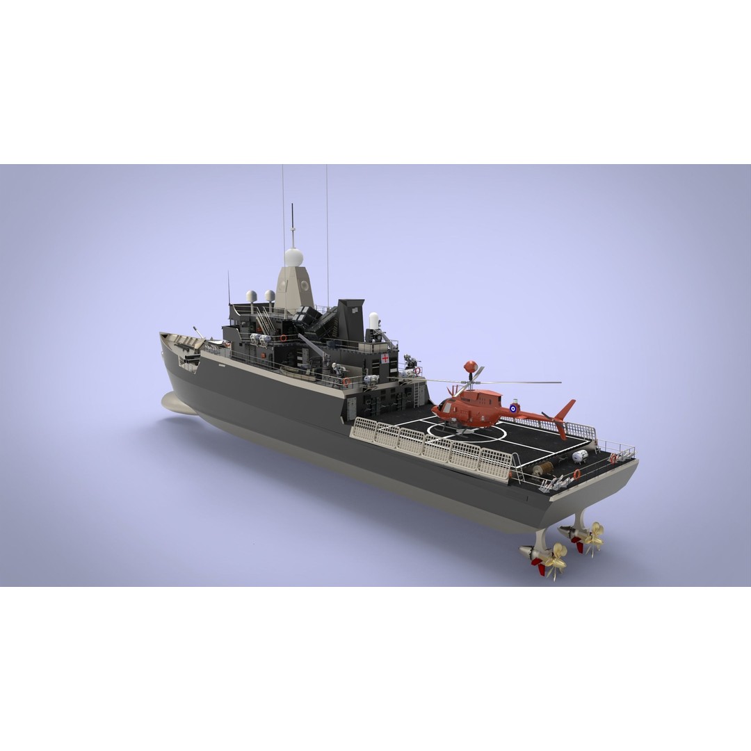 Fast Missile Boat 3D Model – Low Poly Military Watercraft, FBX - View 4