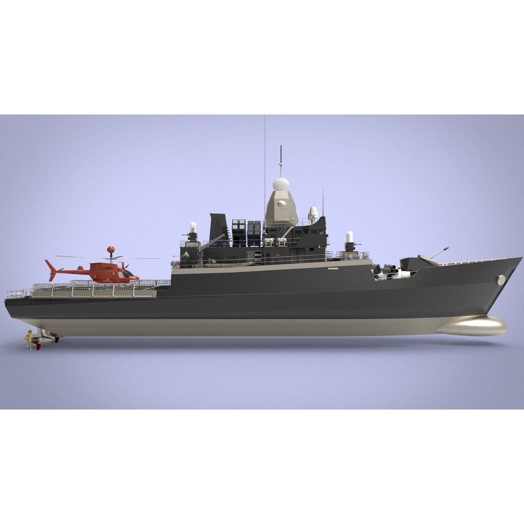 Fast Missile Boat 3D Model – Low Poly Military Watercraft, FBX - View 5