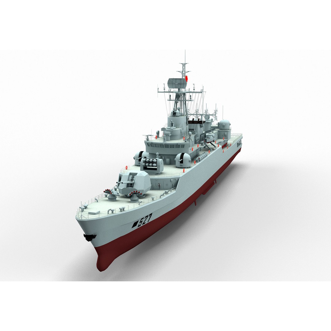 Type 053H3 Jiangwei Frigate 3D Model – High Poly Game Asset, FBX - View 4
