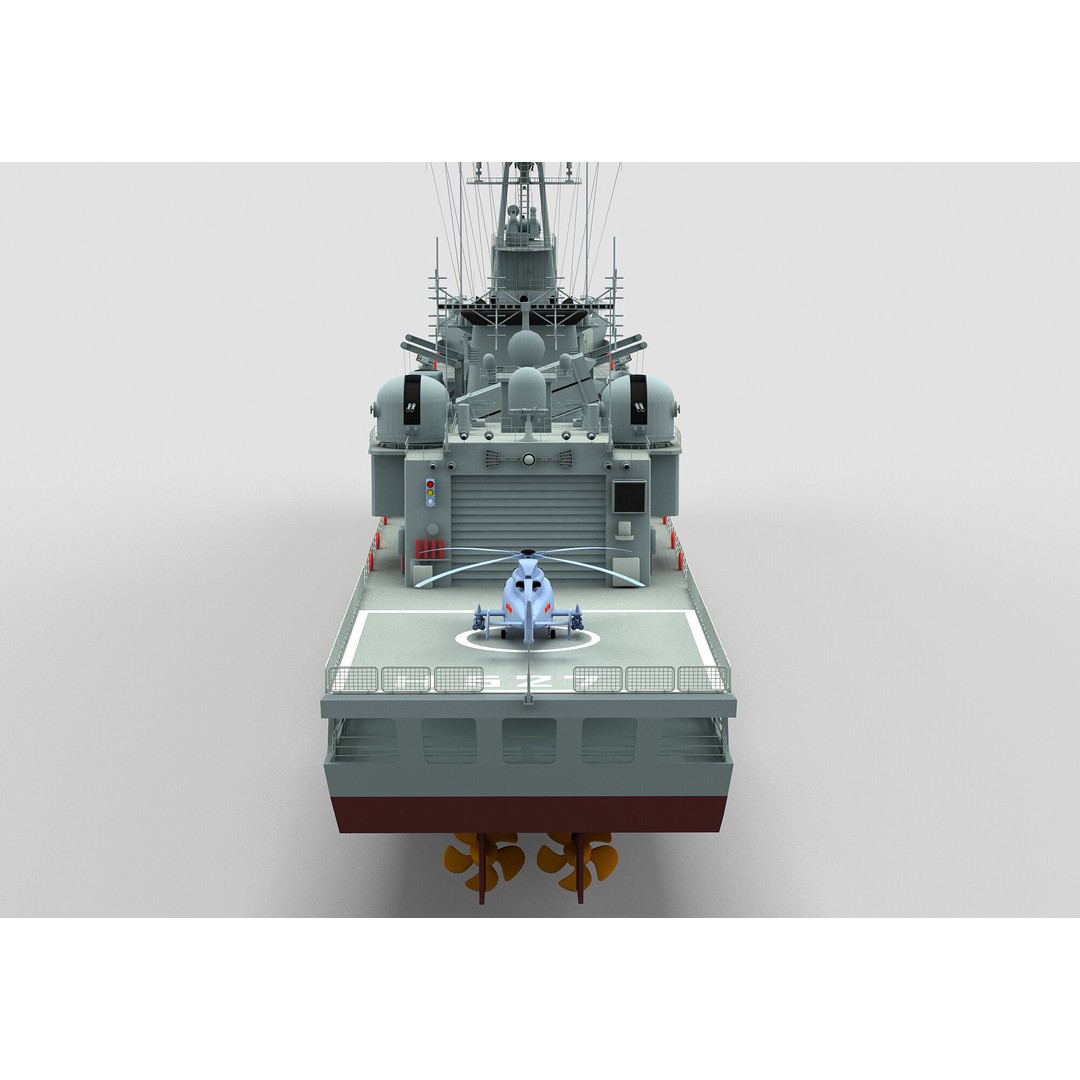 Type 053H3 Jiangwei Frigate 3D Model – High Poly Game Asset, FBX - View 6