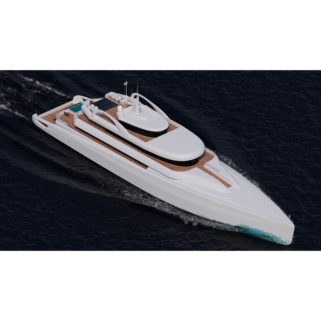 Superyacht 3D Model – Luxury Motor Yacht, PBR Textures, FBX