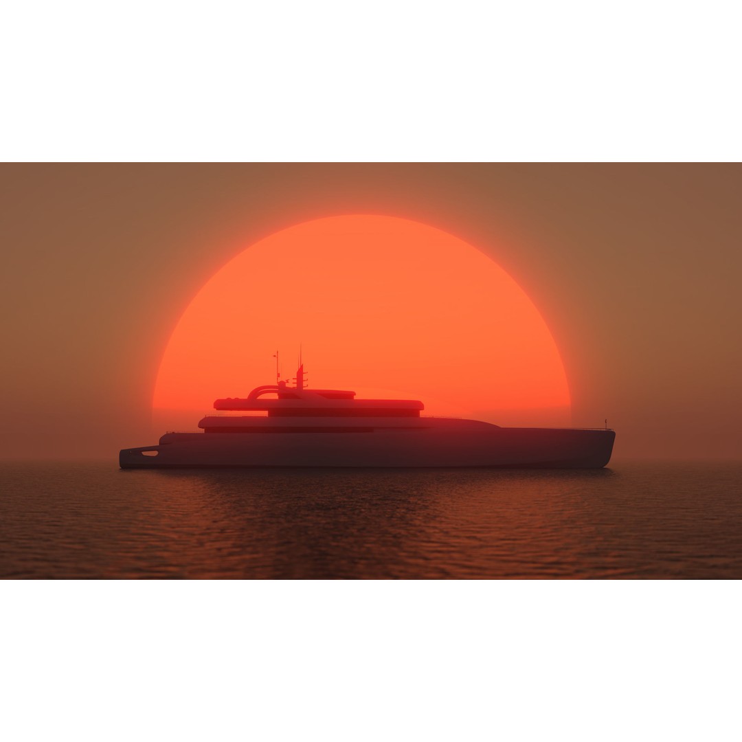 Superyacht 3D Model – Luxury Motor Yacht, PBR Textures, FBX - View 10