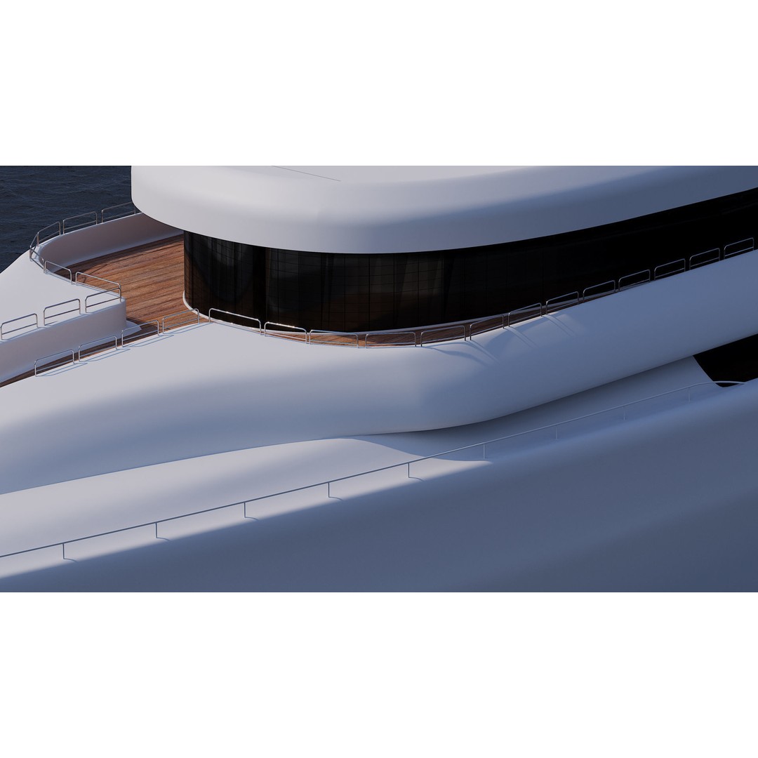 Superyacht 3D Model – Luxury Motor Yacht, PBR Textures, FBX - View 11
