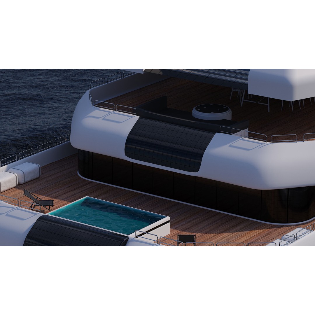 Superyacht 3D Model – Luxury Motor Yacht, PBR Textures, FBX - View 14