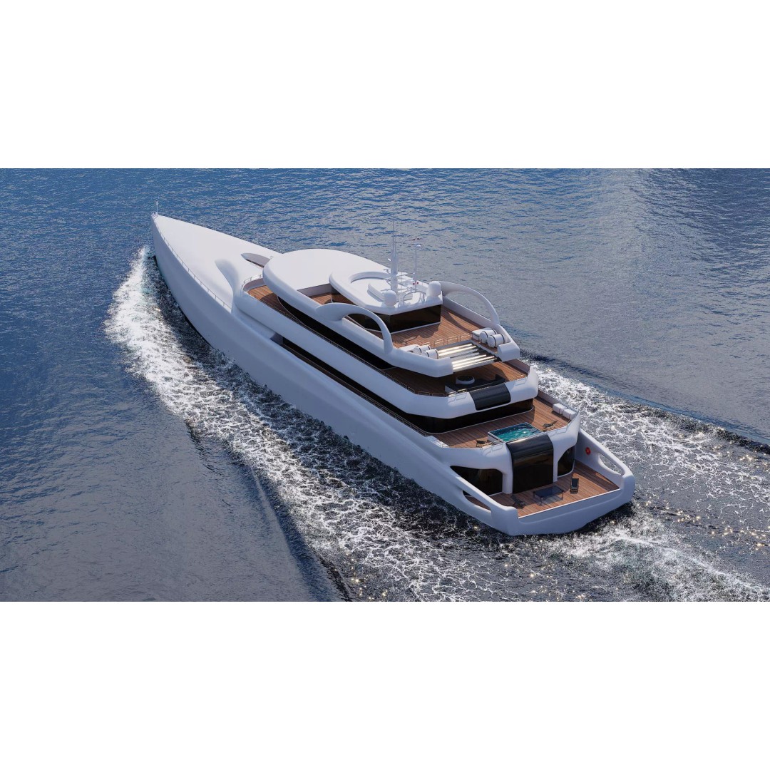 Superyacht 3D Model – Luxury Motor Yacht, PBR Textures, FBX - View 2