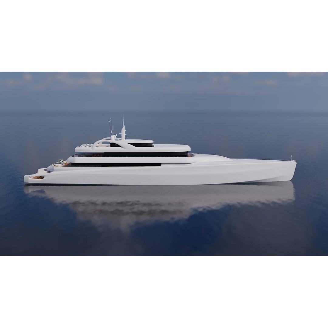 Superyacht 3D Model – Luxury Motor Yacht, PBR Textures, FBX - View 6