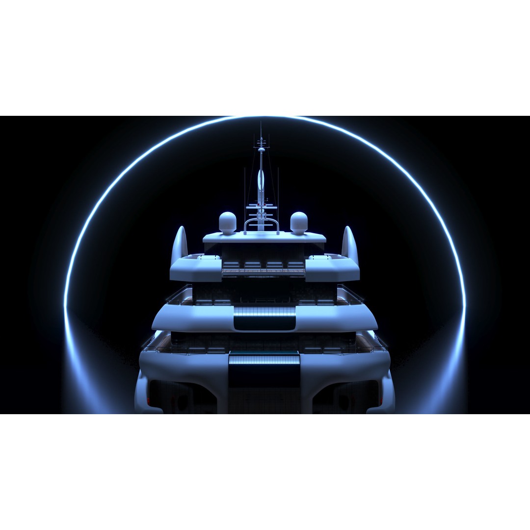 Superyacht 3D Model – Luxury Motor Yacht, PBR Textures, FBX - View 9