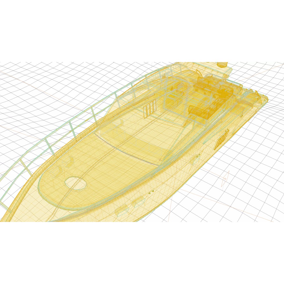 Luxury Yacht 3D Model – High Poly PBR Asset, FBX, Blender
