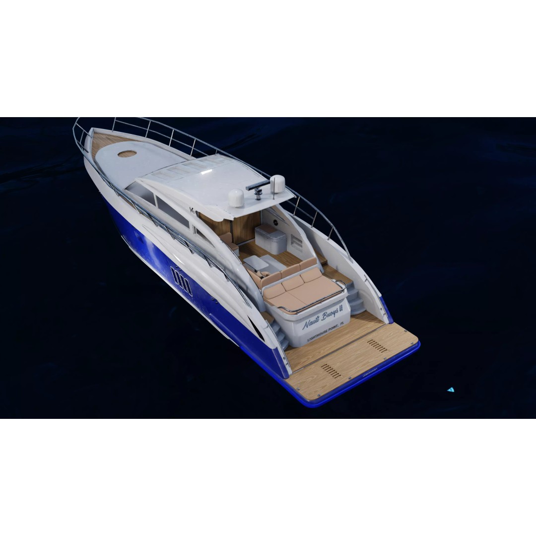Luxury Yacht 3D Model – High Poly PBR Asset, FBX, Blender - View 2