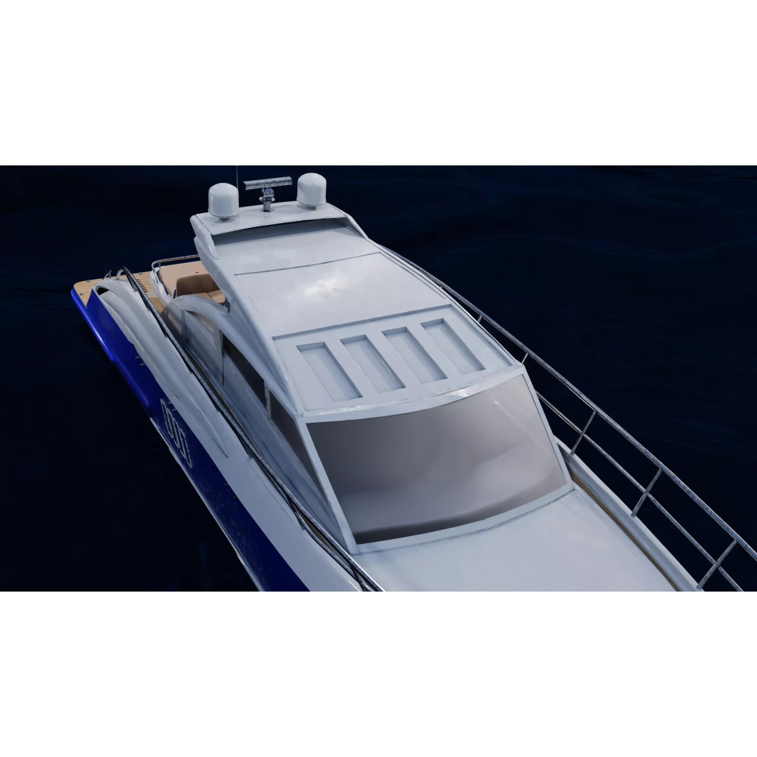 Luxury Yacht 3D Model – High Poly PBR Asset, FBX, Blender - View 3
