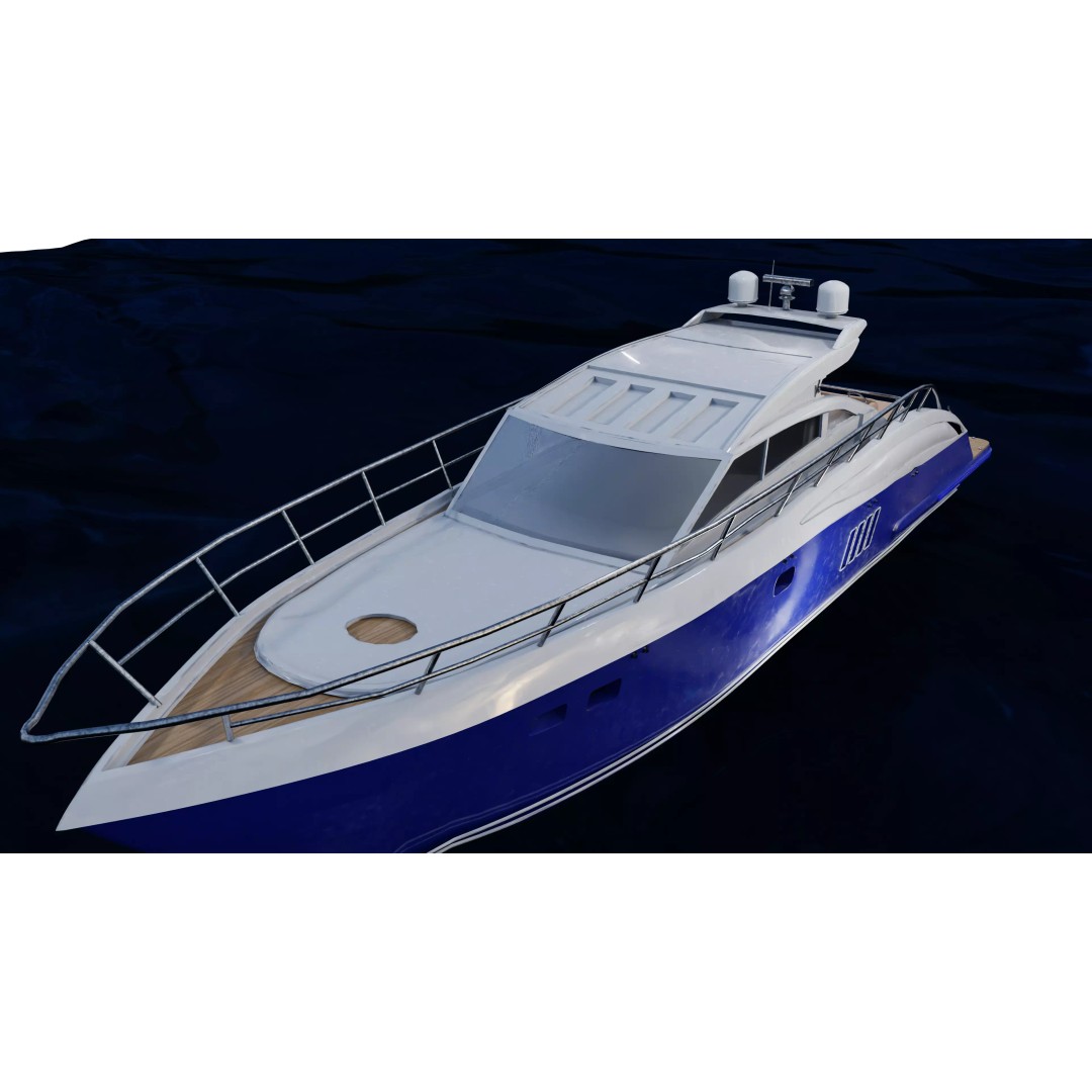 Luxury Yacht 3D Model – High Poly PBR Asset, FBX, Blender - View 5