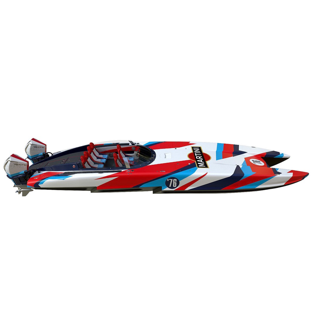 Powerboat MARTINI 3D Model – High Poly PBR Watercraft, FBX - View 2