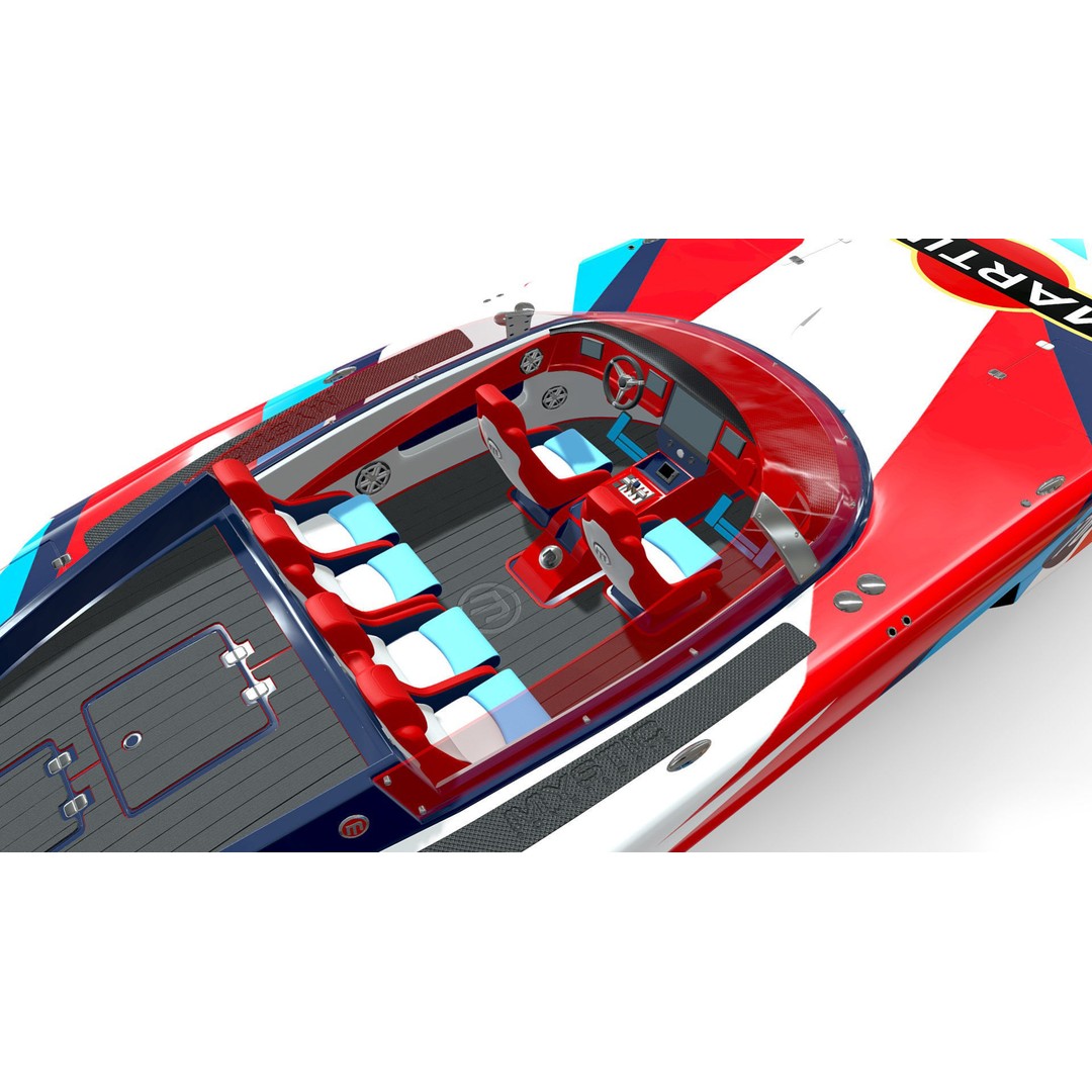 Powerboat MARTINI 3D Model – High Poly PBR Watercraft, FBX - View 4