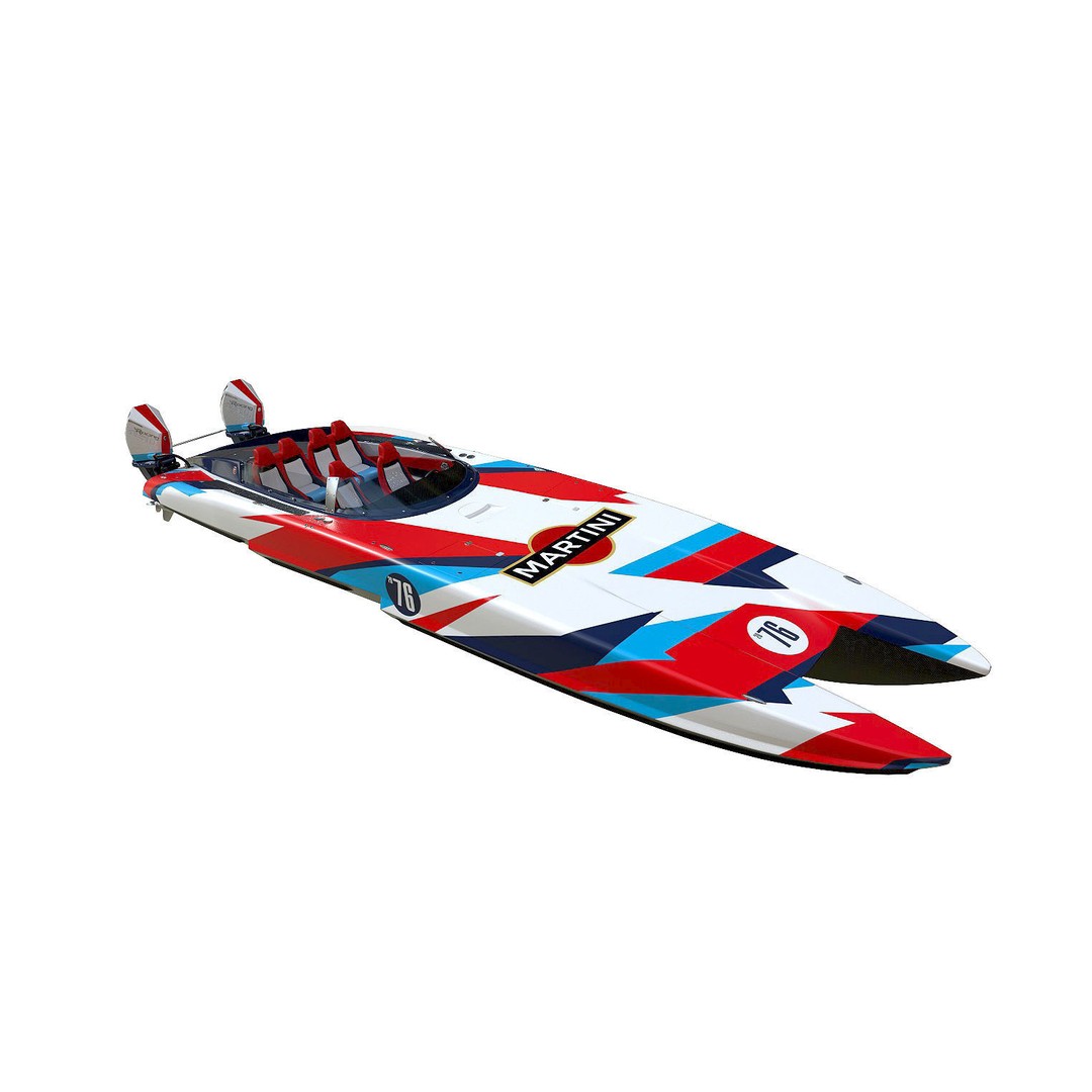 Powerboat MARTINI 3D Model – High Poly PBR Watercraft, FBX - View 5