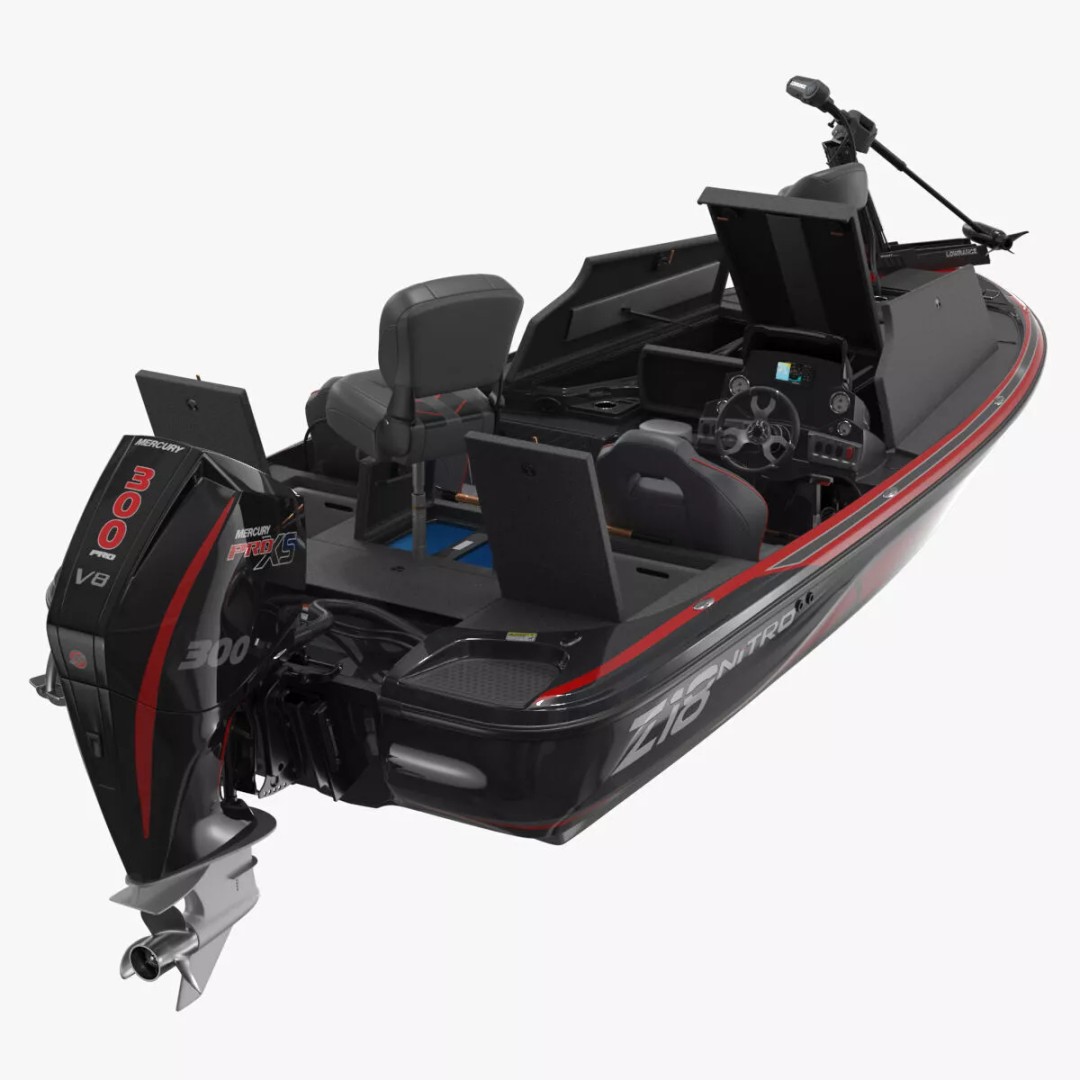 Nitro Z16 Angling Deck Boat 3D Model – Rigged PBR Asset for Maya - View 12