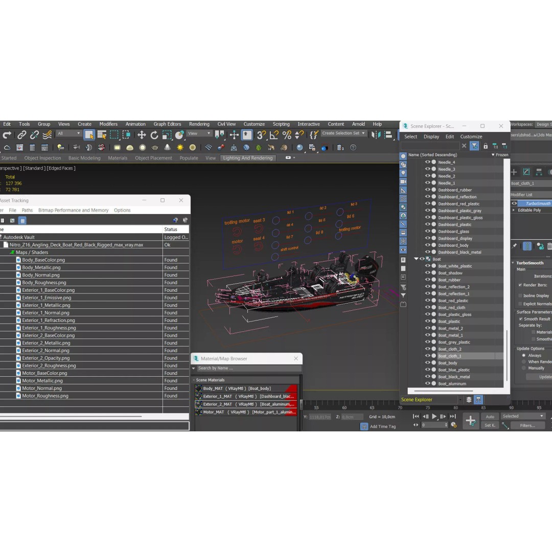 Nitro Z16 Angling Deck Boat 3D Model – Rigged PBR Asset for Maya - View 26