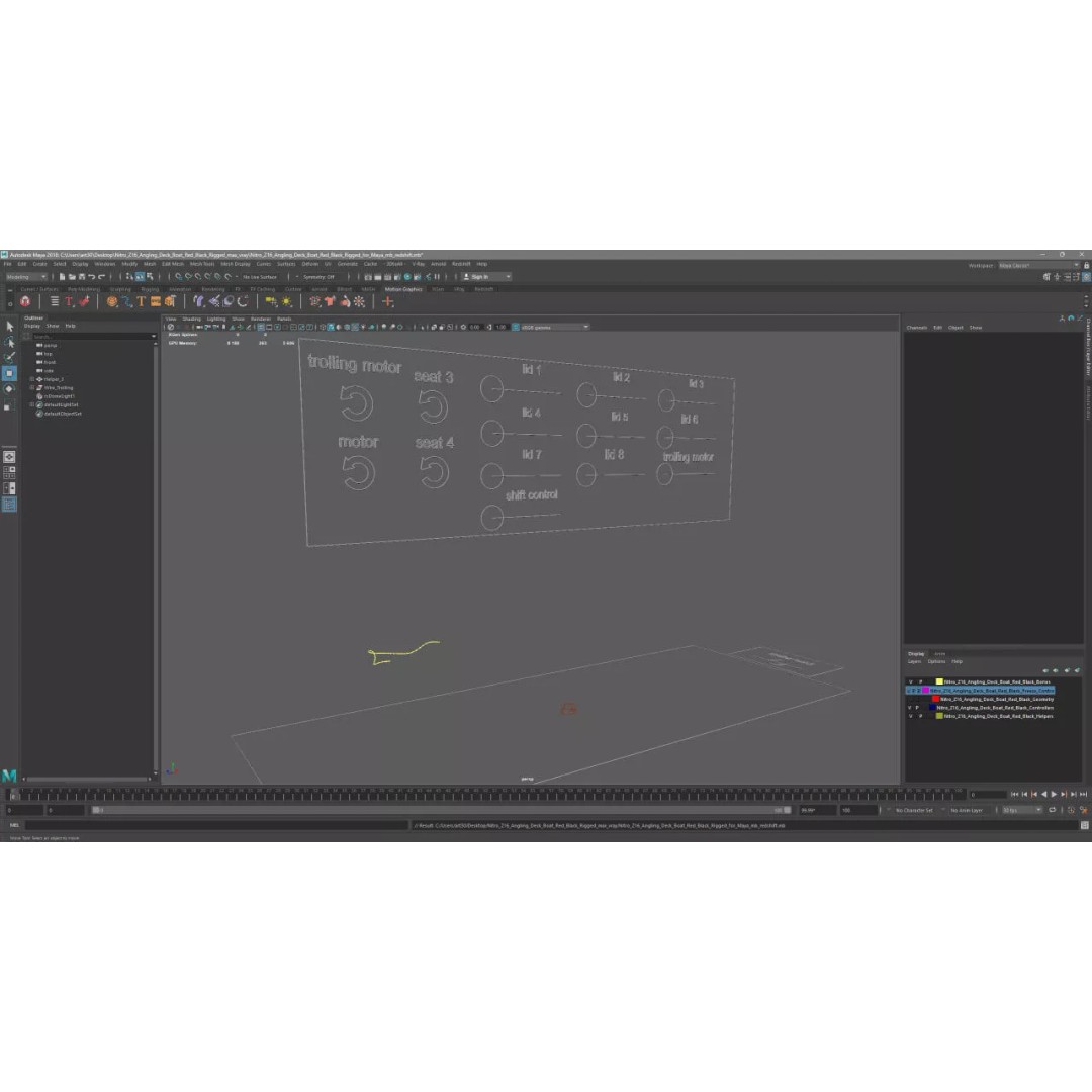 Nitro Z16 Angling Deck Boat 3D Model – Rigged PBR Asset for Maya - View 28