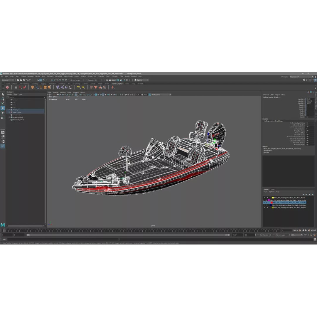 Nitro Z16 Angling Deck Boat 3D Model – Rigged PBR Asset for Maya - View 29