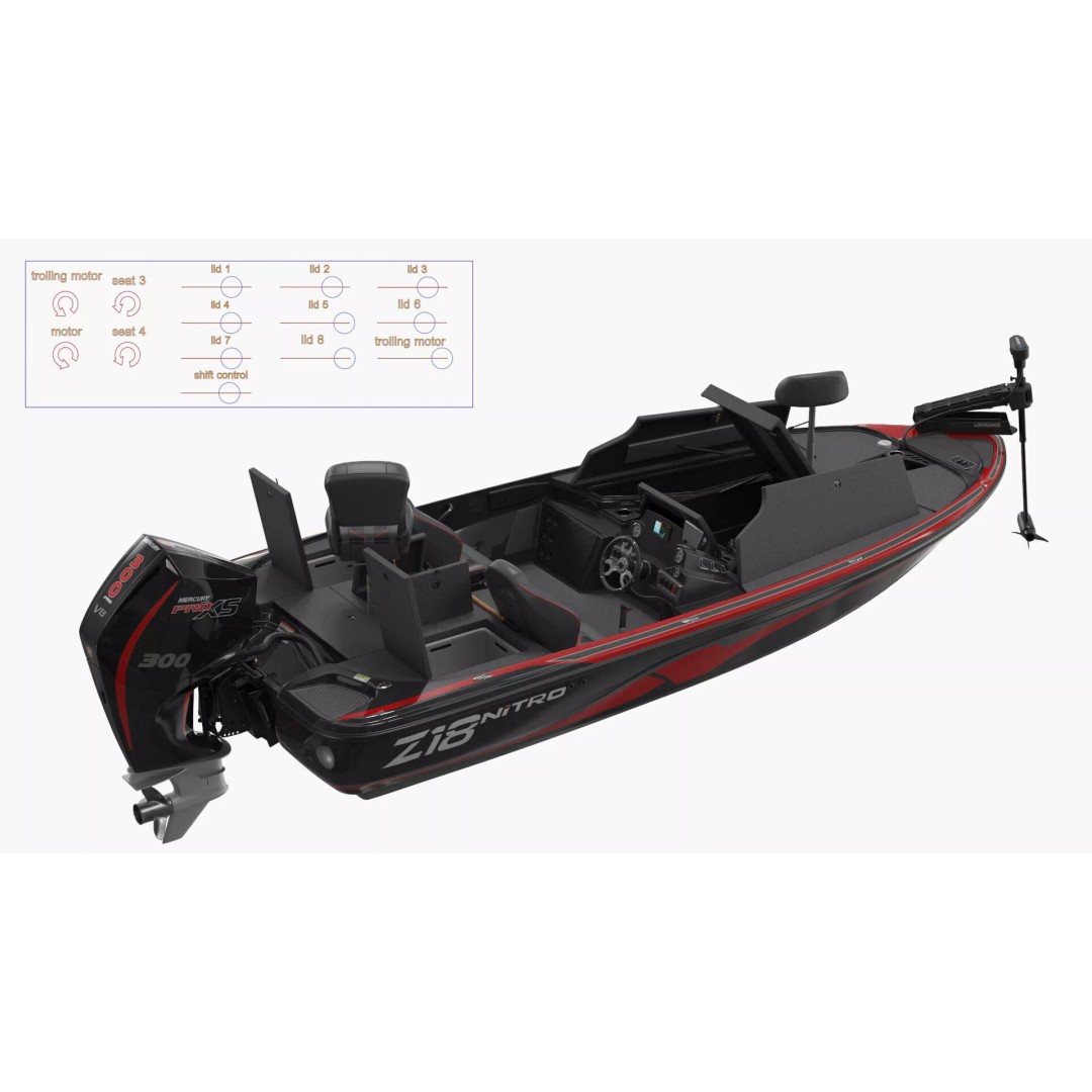Nitro Z16 Angling Deck Boat 3D Model – Rigged PBR Asset for Maya - View 5