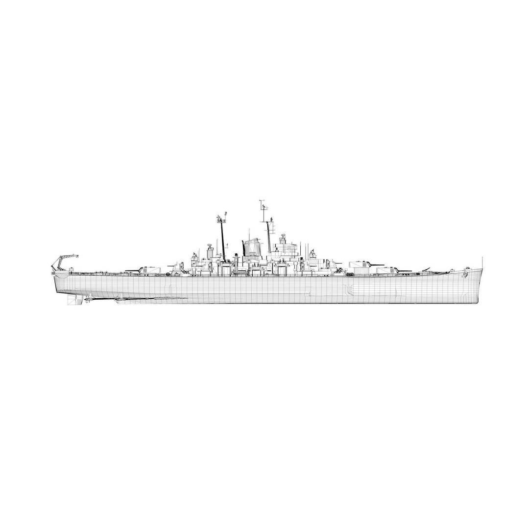 Oregon City Class Cruiser 3D Model – Rigged Military Watercraft, FBX