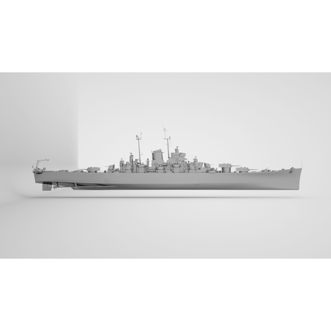 Oregon City Class Cruiser 3D Model – Rigged Military Watercraft, FBX - View 11