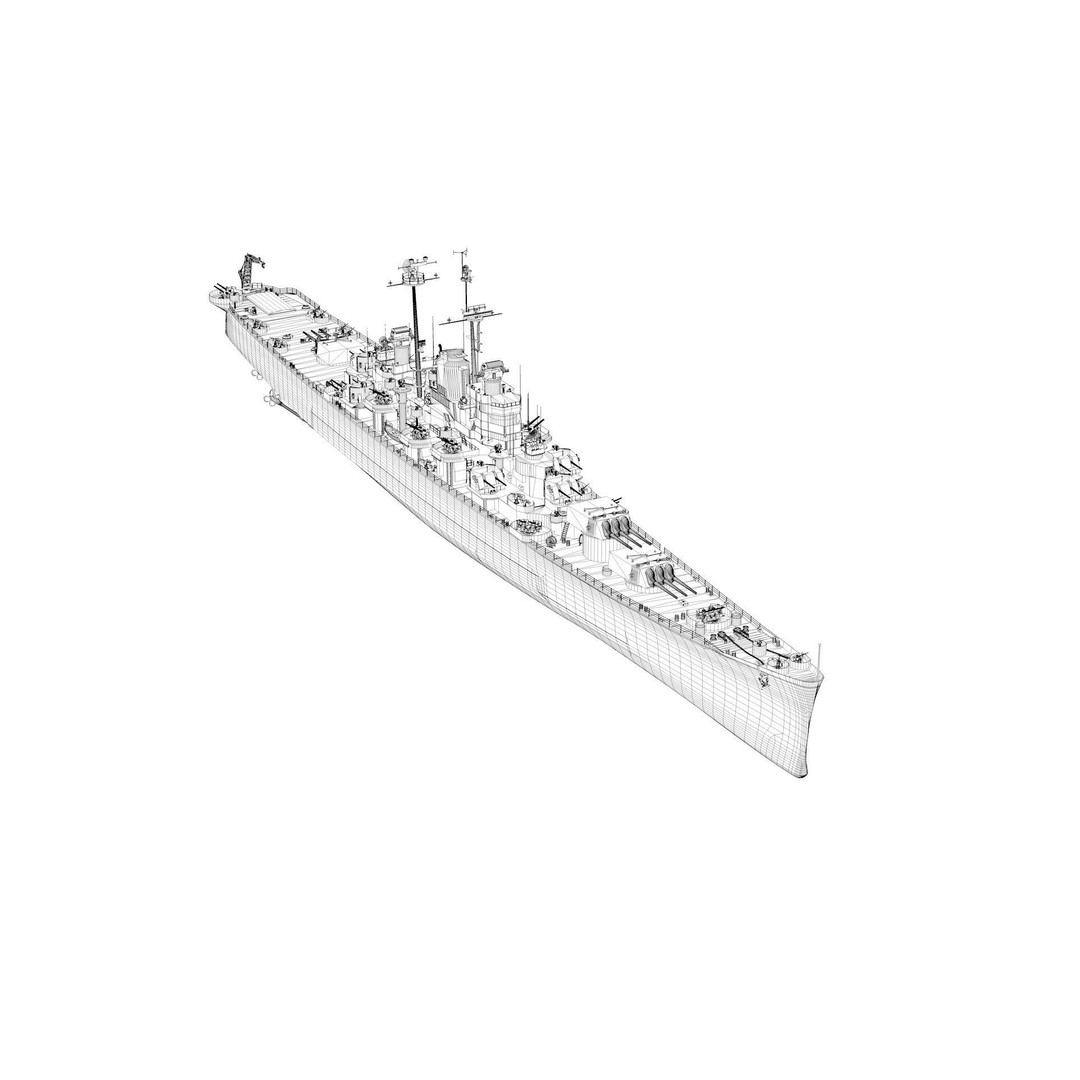 Oregon City Class Cruiser 3D Model – Rigged Military Watercraft, FBX - View 14