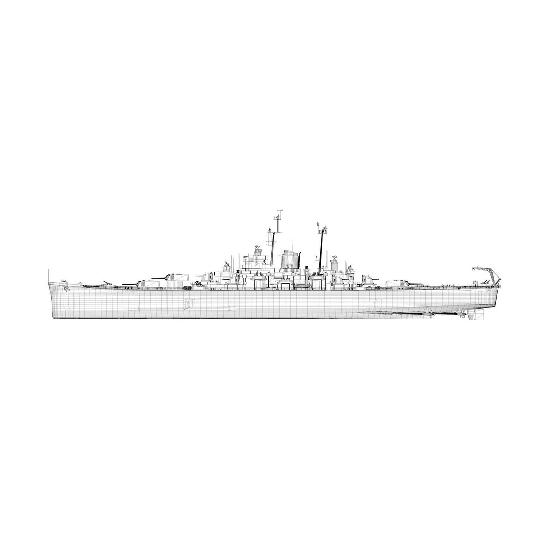 Oregon City Class Cruiser 3D Model – Rigged Military Watercraft, FBX - View 16