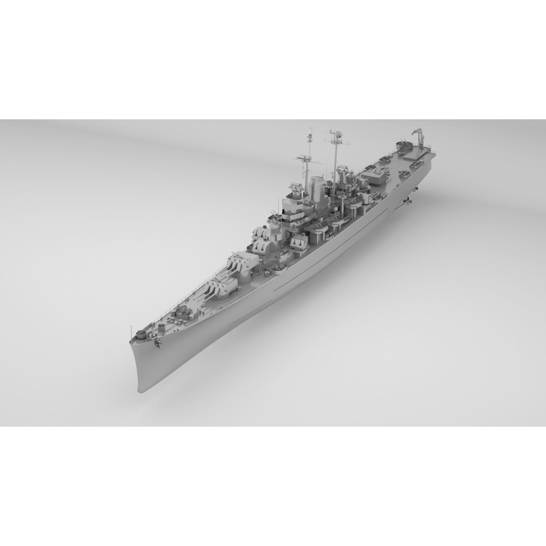 Oregon City Class Cruiser 3D Model – Rigged Military Watercraft, FBX - View 3